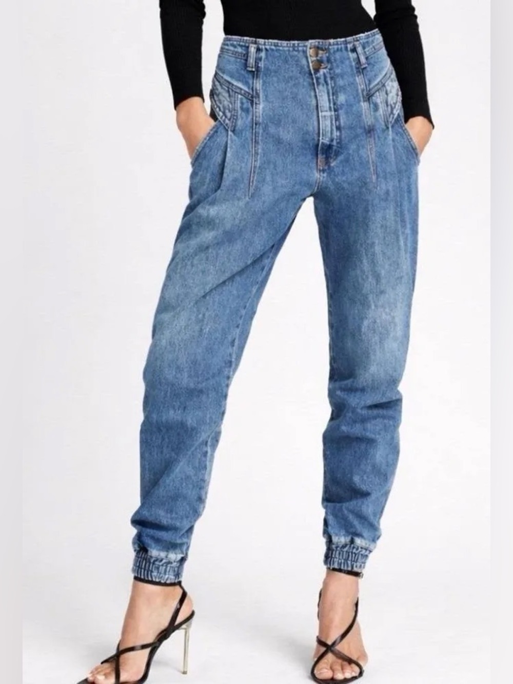 Retrofête Miriam Pant | sz 25 high rise 80s jeans tapered balloon barrel joggers